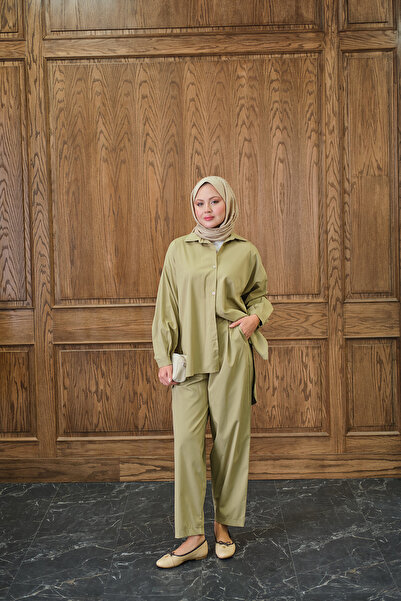 LOCCO Women's Shirt Suit Green