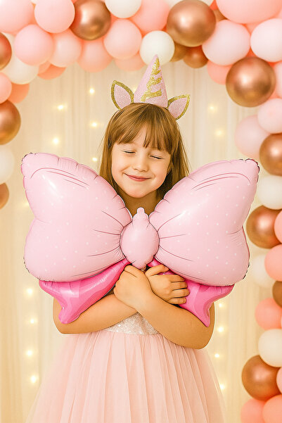 Charmira Store Pembe Fiyonk Balon 22x38 cm – Parti ve Doğum Günü Süslemesi, D...