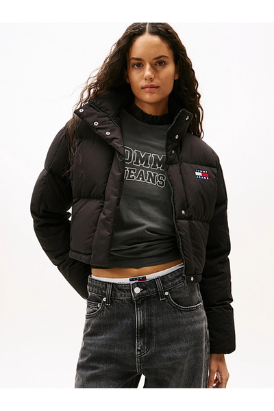 Tommy Hilfiger Tjw Alaska Grid Short down Women's Black Jacket Dw0Dw21624Bds