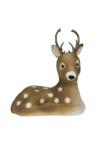 OEM Figurină decorativă de Crăciun - Ren așezat din spumă cu buline și sclipi...