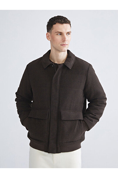 LC Waikiki Lcwaikiki Classic Brown Standard Fit Wool Blend Cashmere Men's Coat