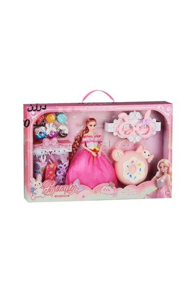 Beauty مجموعة دمى الأميرة الوردية من هابي بارتنرز - لعبة أنيقة للأطفال