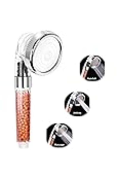 Generic 8cm Spa Shower Head - High Pressure Water Saving, 3 Spray Modes, Ionic Filter