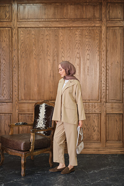 LOCCO Kadın Ceketli Takım Bej