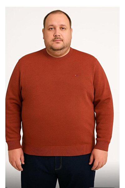 ANATOLIATEKSTILE Men's Sweater Plus Sizes – Classic Round Collar Model, Comfortable Casual Style