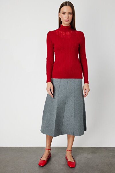 ON Tulle Detailed Ribbed Knit Sweater