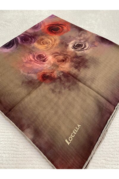 Butik Çiçek Desenli Kare Soft Eşarp