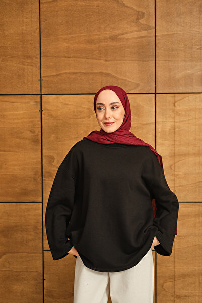 LOCCO Women's Crew Neck Sweat Black