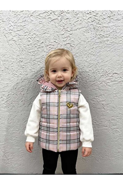 Gocoland Girl's hooded plaid vest