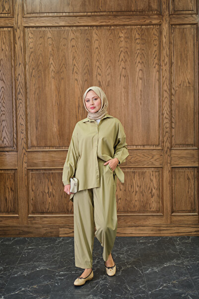 LOCCO Women's Shirt Suit Green