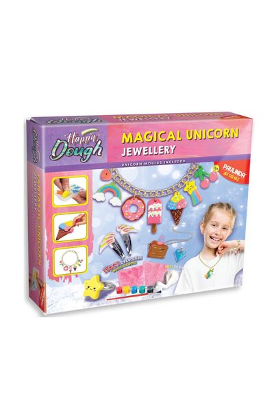 Strigo SET CREATIV HAPPY DOUGH "FĂ-ȚI PROPRIILE BIJUTERII", UNICORN