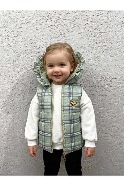 Gocoland Girl's hooded plaid vest