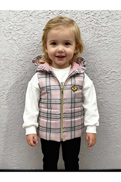 Gocoland Girl's hooded plaid vest