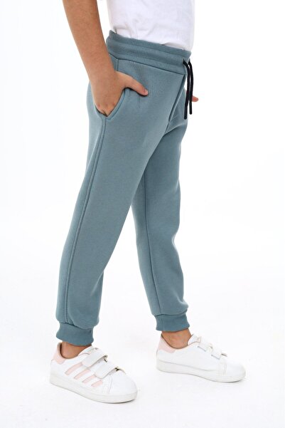 Toontoy Dark Mint Girl's Printed Basic Jogger Sweatpants with Elasticated Wai...