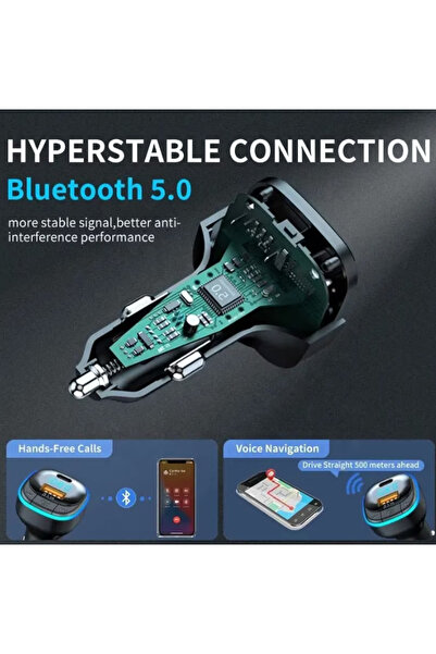 Ruan Modulator FM C33 Radio function Bluetooth Led Multicolor USB A USB C Black