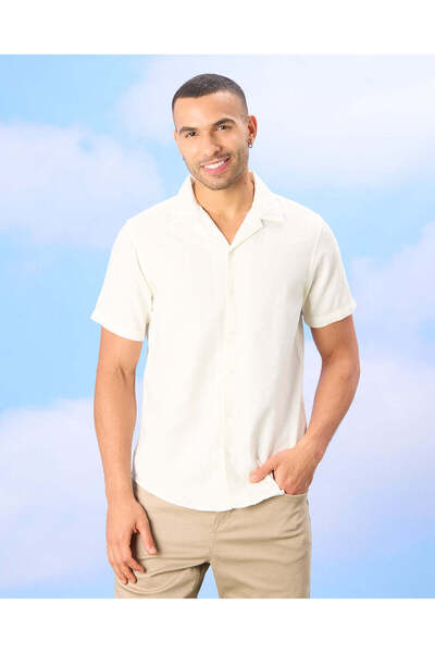 REDTAG Men White Solid Casual Shirt