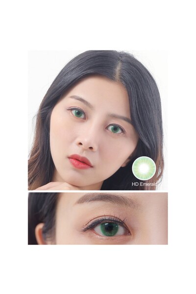 Fresh Lady Hidro Emerald Green colored contact lenses, complete package with solution and case