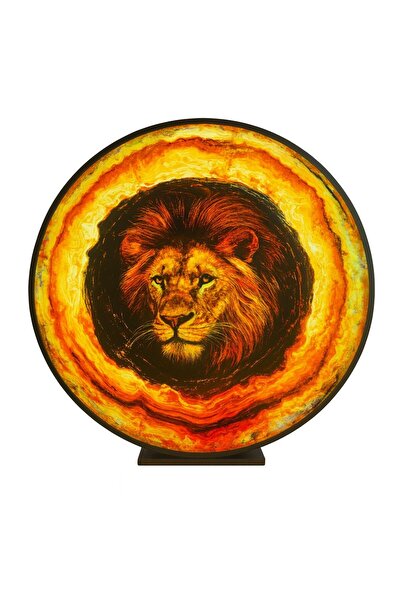 swim & fun Aslanlı Model Işıklı Led Tablo / Işıklı Ledli Cam Tablo / Aslanlı ...