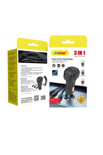 Mihai Car FM Modulator with Type-C Charger Andowl Q C70