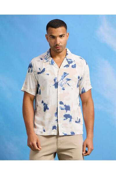 REDTAG Men Beige Printed Resort Shirt