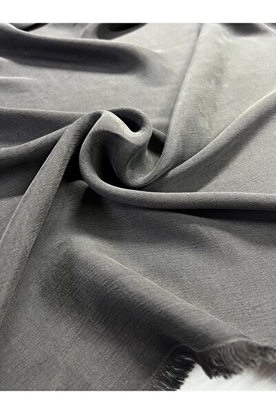 Kumaş sever Andrasit Gri İpek Cupra Kumaş Çift En 150 Cm Elbise,Etek,Bluz,Gömlek,Ceket,Pantolon,Takım,Giyim