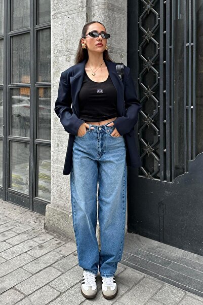 Nazliye Açık Mavi Premium Baggy Jean
