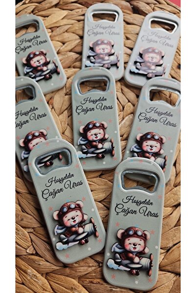 Ufuk Çizgisi Uçak Temalı Erkek Bebek Açacak Hediyelik Magnet 20 li Paket