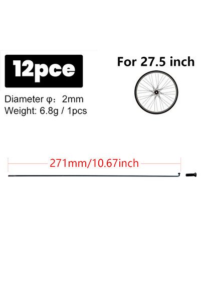 Choice black 12pcs 271mm TANKE Bicycle 12pcs Spokes Wire With Nipples For 26/27.5/29 Inch Wheel MTB Road Bi
