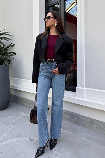 Nazliye Taşlama Detay Straight Premium Jean