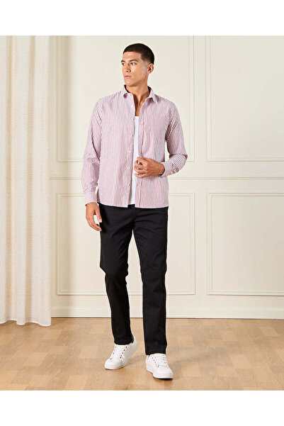 REDTAG Men Burgundy Formal Shirt