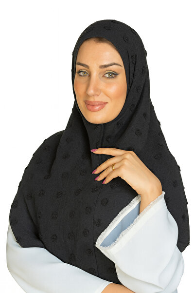 Black Season طرحة الليل المخملي لون اسود من قماش الشيفون المنقط – من بلاك سيز...