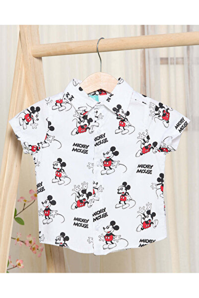 REDTAG قميص كريمي مطبوع عليه ميكي ماوس للأولاد الرضع