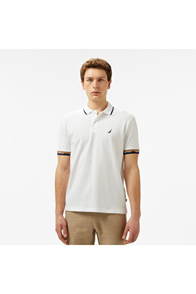 Nautica Erkek Beyaz Classic Fit Polo Yaka T-Shirt