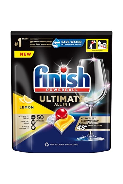 Finish Ultimate All in 1 Dishwasher Capsules, Lemon Scent, 50 pcs