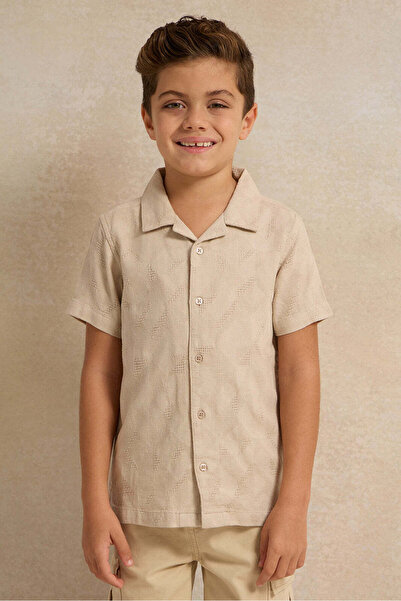 REDTAG قميص جاكار بيج بأكمام قصيرة للأولاد
