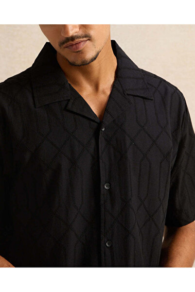 REDTAG Men Black Casual Shirt