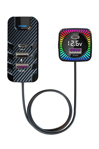 PRİZE FM Modulator Bluetooth CSII with 2 x USB C and 3 x USB A