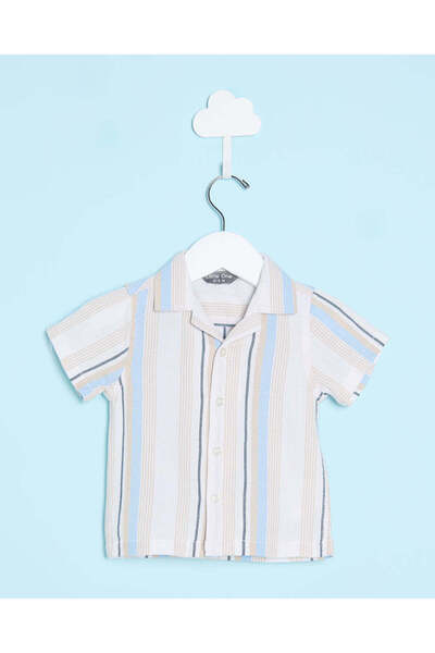 REDTAG Infant Boys Blue Striped Shirt