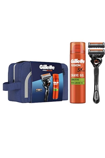 Gillette ProGlide Gift Set: Razor + 1 Replacement Blade + Fusion Ultra Sensitive Shaving Gel 200 ml