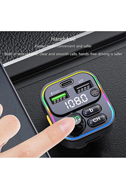 Ruan Car FM Modulator with Bluetooth Function Wireless RGB 7 Colors