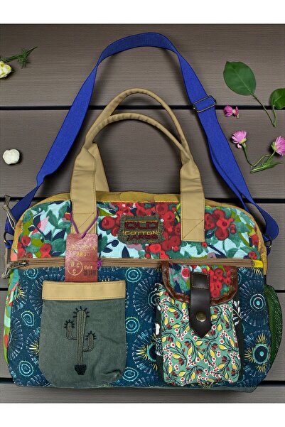 Old Cotton Vintage Casual Multicolor Small Travel Travel Shoulder Handbag 31Cmx44Cm