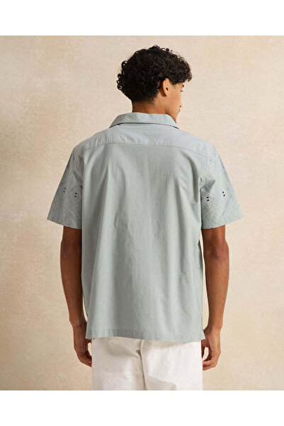 REDTAG Men Mint Embroidered Casual Shirt