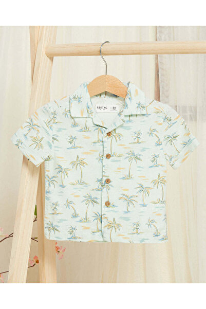 REDTAG قميص أزرق مطبوع للأولاد الرضع