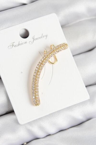 REBORN DESIGN Brass Zircon Stone Model Gold Color Right Cartilage Earring