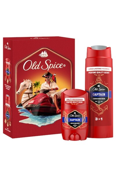 Old Spice Set cadou Captain: Deodorant stick Captain 50 ml, Gel de duș Captai...
