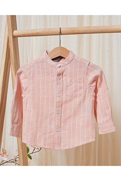 REDTAG قميص مخطط بلون المشمش للأولاد الرضع