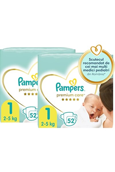 Pampers Premium Care Diapers Jumbo Pack Size 1, Newborn, 2-5 kg, 104 pcs