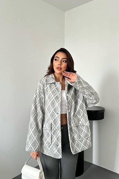 Leina Baklava Desenli Gömlek Ceket