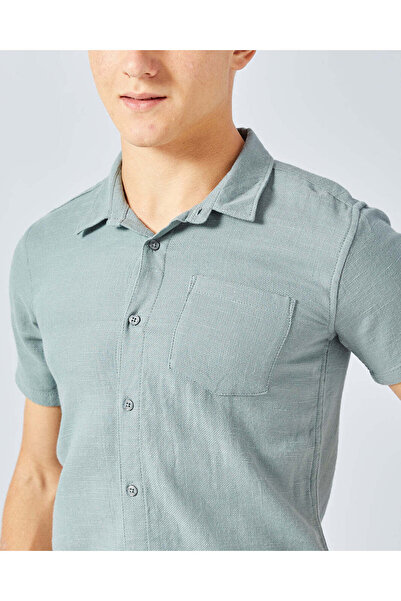 REDTAG Senior Boys Teal Plain Shirt