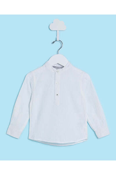 REDTAG قميص كاجوال مخطط أبيض للأولاد الرضع